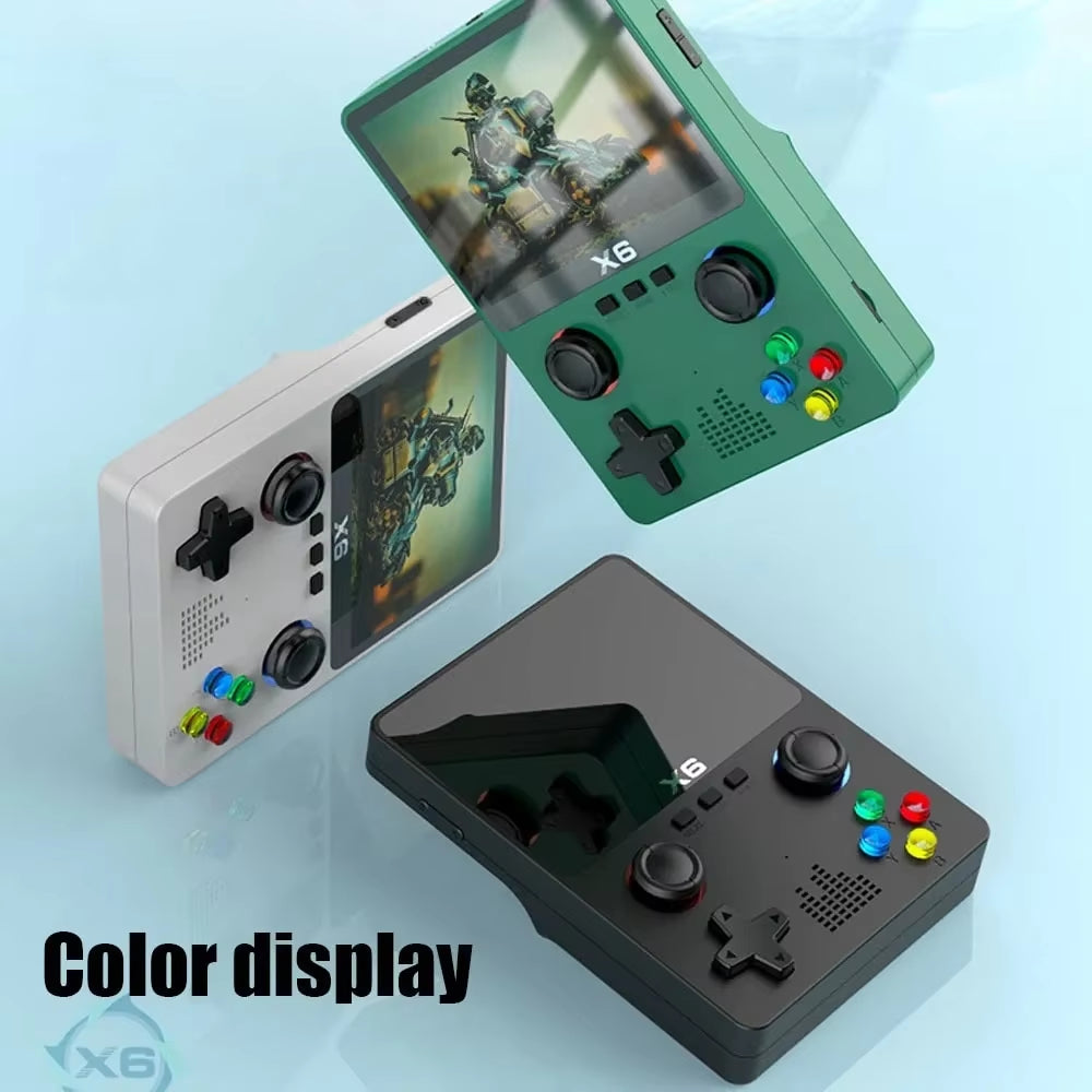 2023 New X6 3.5Inch IPS Screen Handheld Game Player Dual Joystick 11 Simulators GBA Video Game Console for Kids Gifts