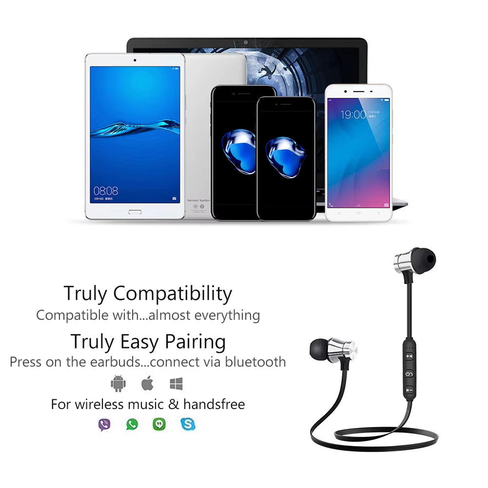 Magnetic Wireless Bluetooth 4.2 Earphone Stereo Sport Earbuds In-Ear Noice Cancelling Headset with Mic Headphone for Smart Phone