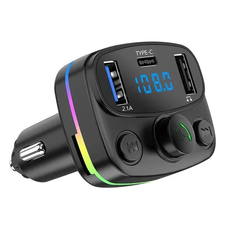 1Pc Car Bluetooth 5.0 FM Transmitter Wireless Bluetooth Adapter MP3 Player Handsfree Call Type-C USB Car Fast Charger