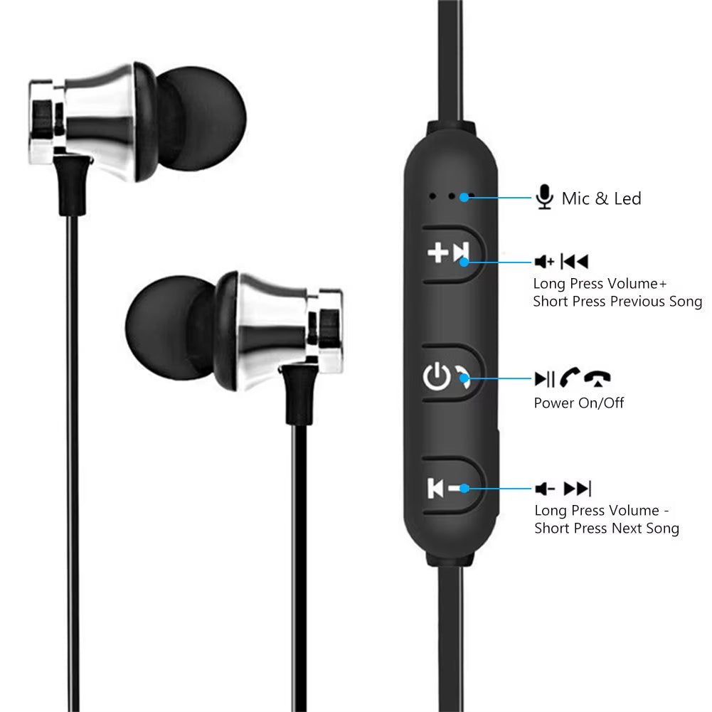 Magnetic Wireless Bluetooth 4.2 Earphone Stereo Sport Earbuds In-Ear Noice Cancelling Headset with Mic Headphone for Smart Phone