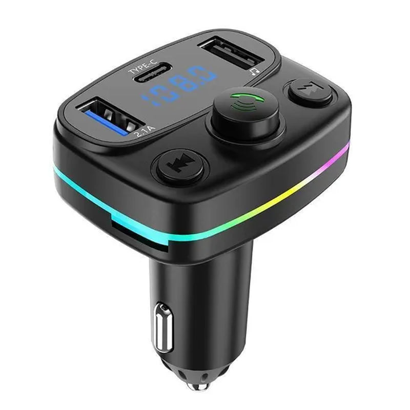 1Pc Car Bluetooth 5.0 FM Transmitter Wireless Bluetooth Adapter MP3 Player Handsfree Call Type-C USB Car Fast Charger