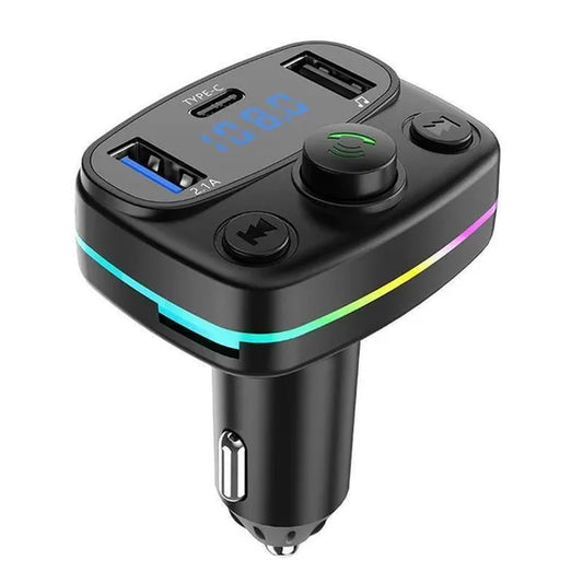 1Pc Car Bluetooth 5.0 FM Transmitter Wireless Bluetooth Adapter MP3 Player Handsfree Call Type-C USB Car Fast Charger