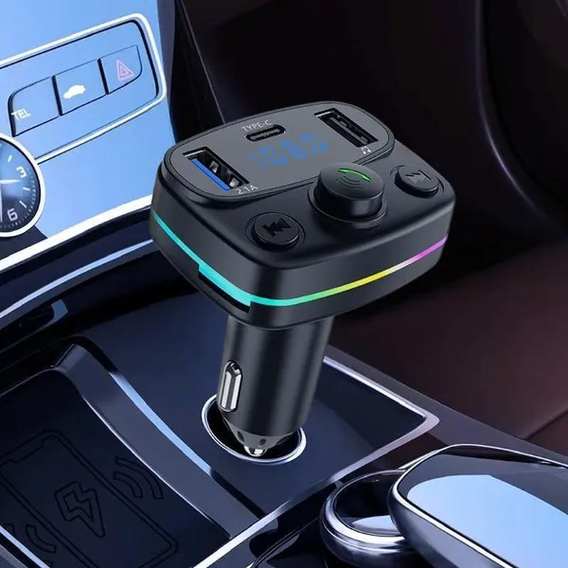 1Pc Car Bluetooth 5.0 FM Transmitter Wireless Bluetooth Adapter MP3 Player Handsfree Call Type-C USB Car Fast Charger